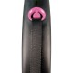 FLEXI Smycz automatyczna Black Design M taśma 5 m kol różowy
